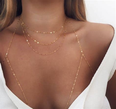 Three Layers Necklace Gold Fill Delicate Necklace Prom Dainty Necklace Layered Necklace In