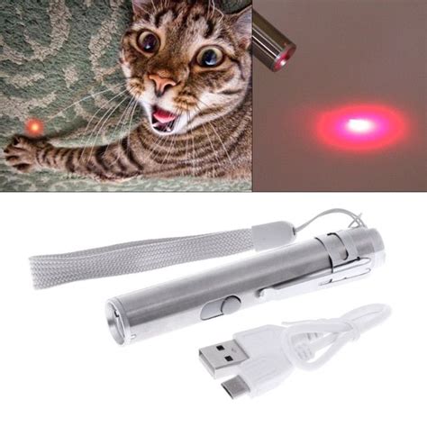 3 In 1 Cat Led Chase Toys Laser Pointer Pen Usb Rechargeable Flashlight