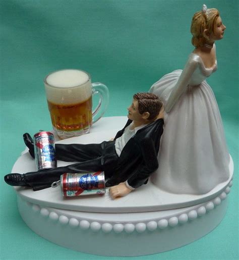 15 Funny Wedding Cake Toppers To Make Your Guests Laugh Funny Wedding Cakes Beer Wedding