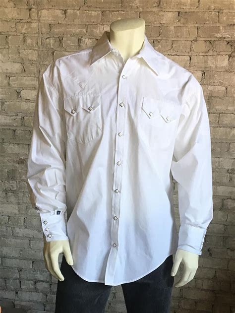 9600 Pima Cotton Pique Rib White On White Western Shirt Western