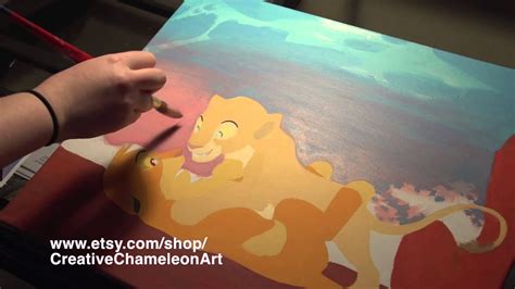 Disneys The Lion King Speed Acrylic Painting Youtube