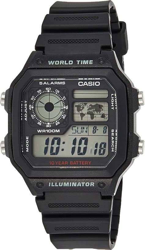 Casio Mens Ae1200wh 1a World Time Multifunction Watch Uk