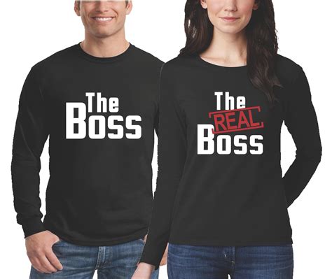 The Boss And The Real Boss Shirts Funny Matching Couple T Shirts Couple Shirts Couple Shirts