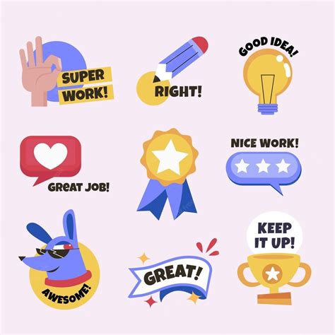 Free Vector Collection Of Good Job Stickers