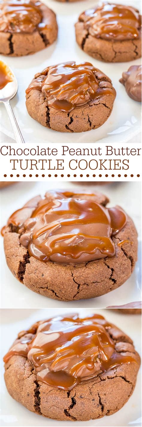 Chocolate Peanut Butter Turtle Cookies Recipe Chefthisup
