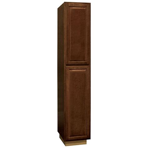 Kitchen cabinets color gallery at the home depot. Hampton Bay Hampton Assembled 18 x 96 x 24 in. Pantry/Utility Kitchen Cabinet in Cognac-KP1896 ...