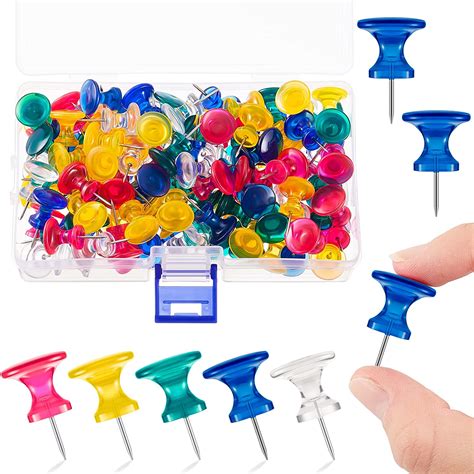 100 Pieces Jumbo Giant Large Push Pins 1 Inch Standard