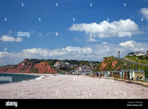 Beach And Seafront Of Budleigh Salterton In Spring Sunshine Devon Southwest England Uk