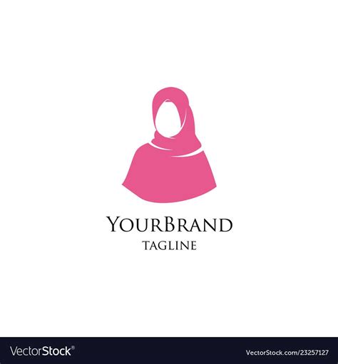 Beautiful Fashion Hijab Logo Template Vector Image On Vectorstock In