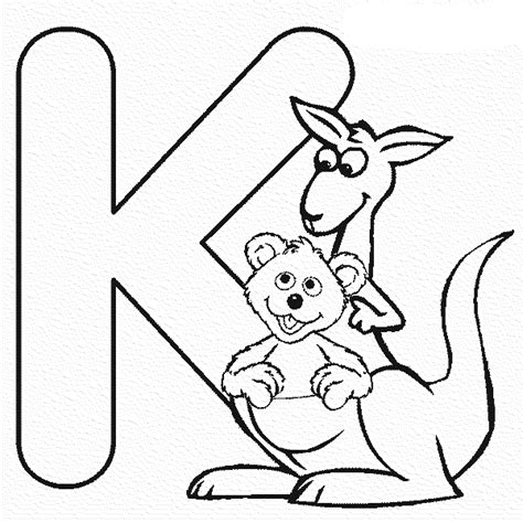 Draw the picture in the box, and then label it in the lines provided. letter-k-kangaroo-coloring-pages-alphabet | | BestAppsForKids.com