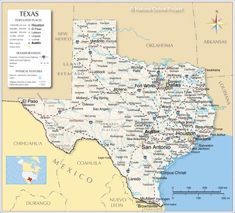 Reference Maps Of Texas Usa Nations Online Project Sun City Texas