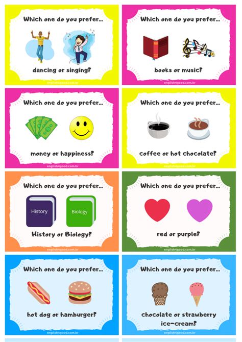 Which One Flashcards English4good Grammar Practice