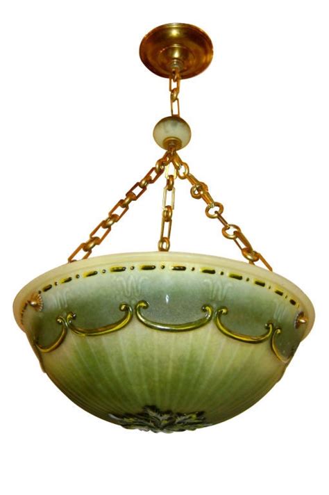 Green Glass Light Fixture For Sale At 1stdibs