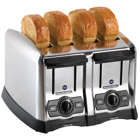 Proctor Silex Commercial 24850 4 Slice Extra Wide Slot Toaster W Smart