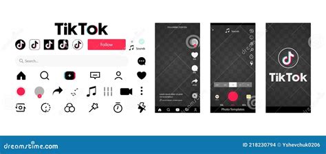 Tiktok Interface Profile Tempale For Social Media Tiktok Symbol In