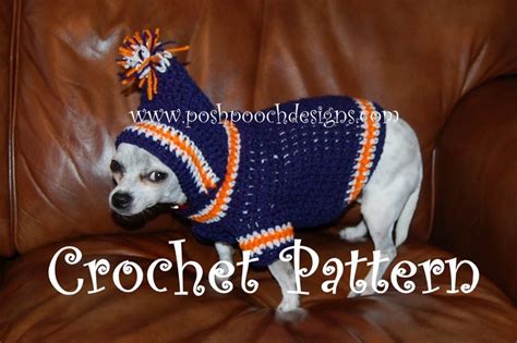 Posh Pooch Designs Dog Clothes Crochet Pattern Sports Team Dog Hoodie Pre Sale
