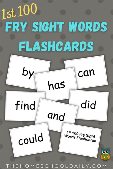 1st 100 Sight Words Flashcards The Homeschool Daily