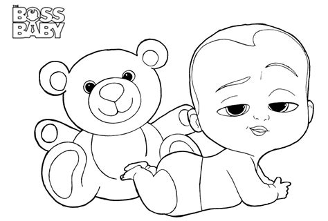 Boss Baby And Teddy Bear Coloring - Play Free Coloring Game Online