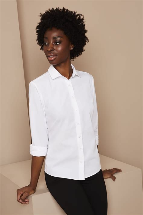 Womens Long Sleeve Shirt White Simon Jersey
