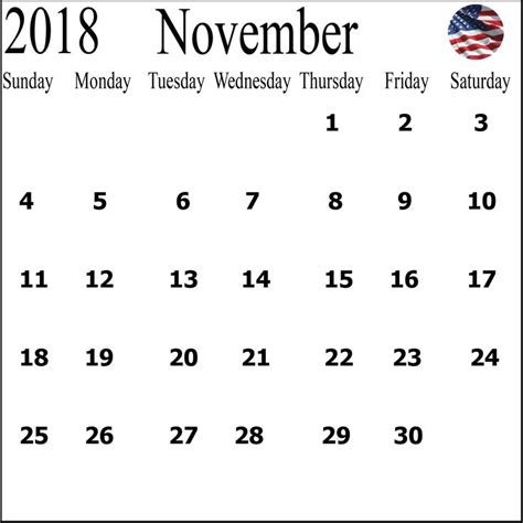 November 2018 Calendar Us Printable 2018 Calendar Templates Pdf