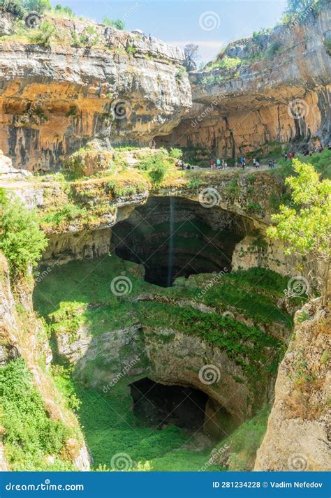 The Green Baatara Gorge Sinkhole Or The Cave Of Three Bridges With