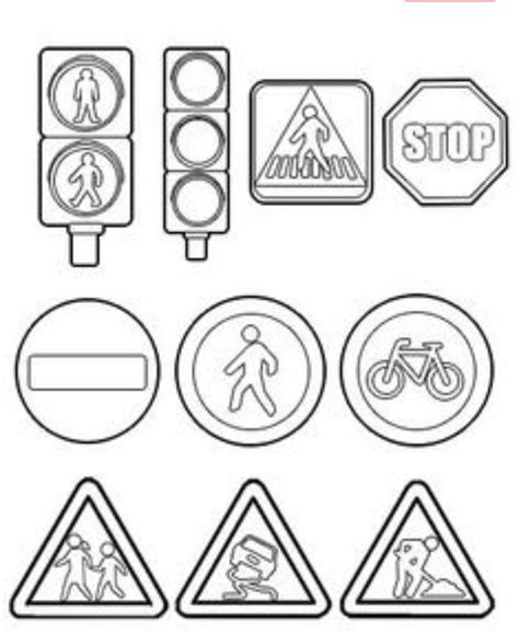 Road Safety Signs Coloring Pages Coloring Pages
