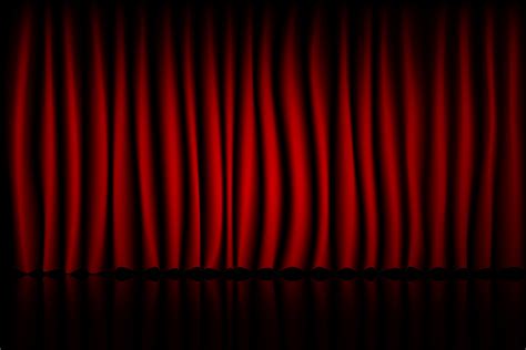 Red Curtain Theater Scene Stage Background Backdrop With Luxury Silk Velvet Vector Art