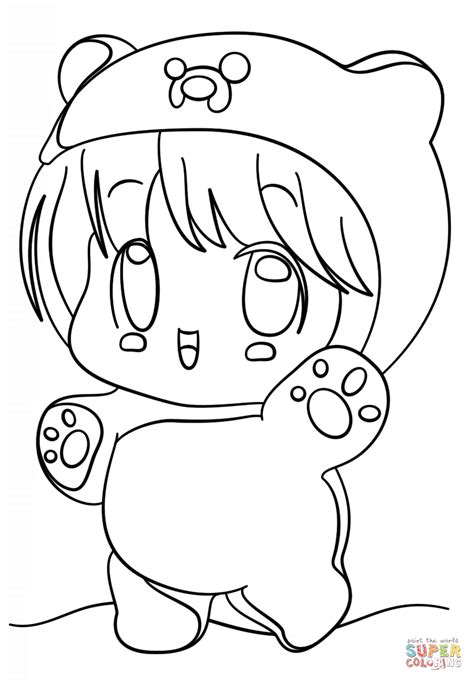 Shrink the coloring pages to 1/4 size and use as a cute tag for halloween treats you share. Kawaii coloring pages to download and print for free