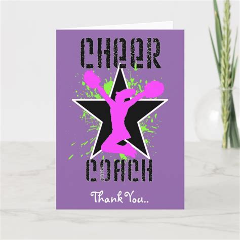 Thank You Cheerleader Coach Greeting Card Zazzle