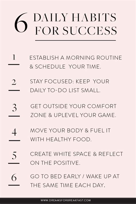 6 Daily Habits For Success Habits Of Successful People Self Daily