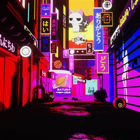 Neon City Cell Shaded Style Hope You Like It Blender