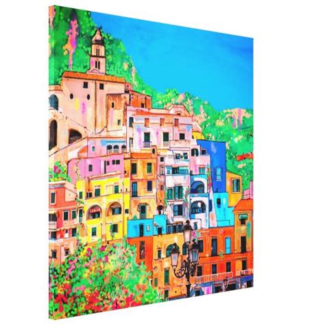 Amalfi Coast Italy Scenic Mediterranean Cliffside Canvas Print Zazzle