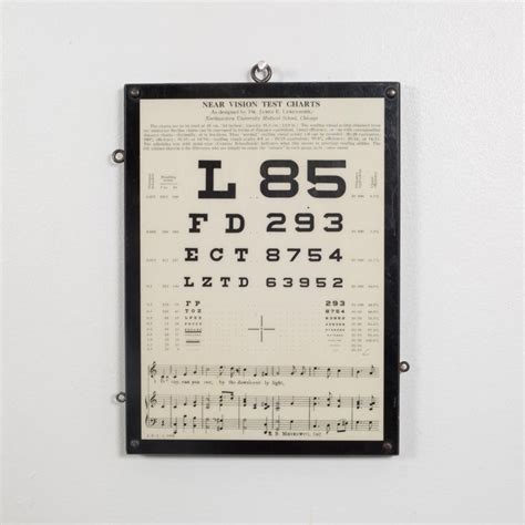 Antique Lacquered Near Vision Eye Test Chart Circa 1935 At 1stdibs