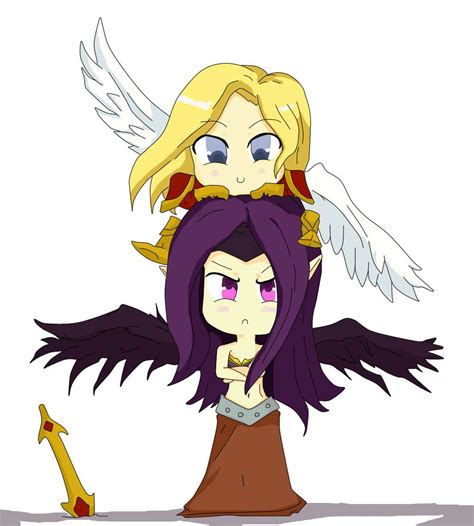 Kayle And Morgana Cute Sister Chibi League Of Legends