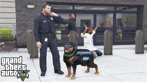Chop The Dog Becomes A Police Dog In Gta 5 Gta 5 Mods Youtube