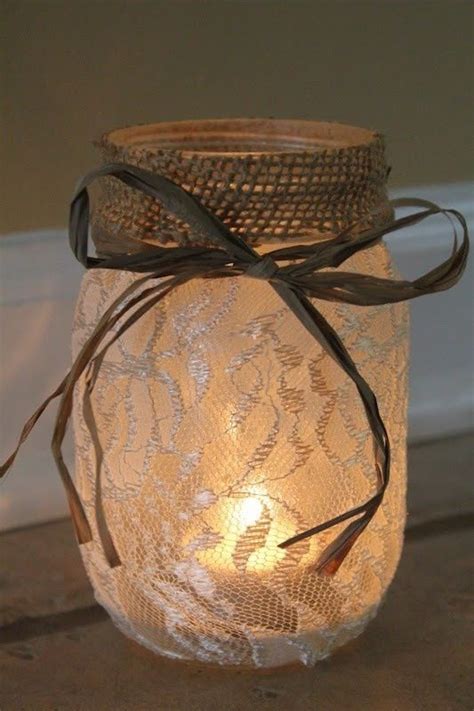 For example, you can use mason jars as centerpieces at your wedding day. 22 Rustic Burlap and Lace Wedding Ideas - WeddingInclude