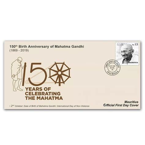 2019 Mauritius Gandhi 150th Birth Anniversary 1v Stamp On Fdc Phila Art