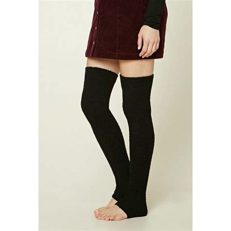 Forever21 Fuzzy Thigh High Leg Warmers 7 90 Liked On Polyvore Featuring Intimates Hosiery