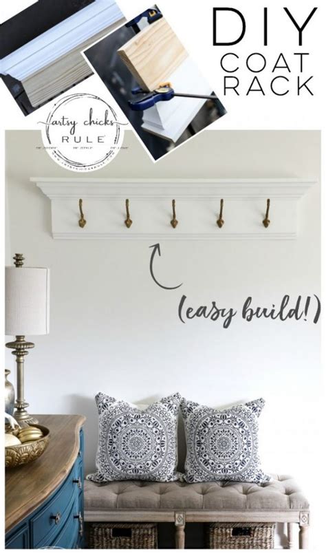 Depending on your style (and the style of your home) you may want to create a wall coat rack, a standing coat rack, or maybe something completely different! How To Build A DIY Coat Rack (wall mounted) - Artsy Chicks ...