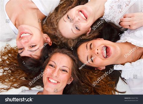 Group Happy Pretty Laughing Girls Over Stock Photo 60647782 Shutterstock
