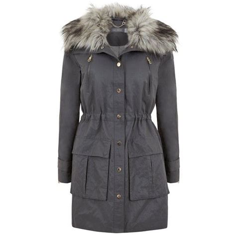 Mint Velvet Faux Fur Trim Parka Grey Faux Fur Parka Faux Fur Collar