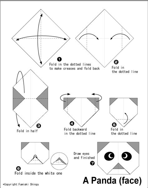 Pandaface Easy Origami Instructions For Kids