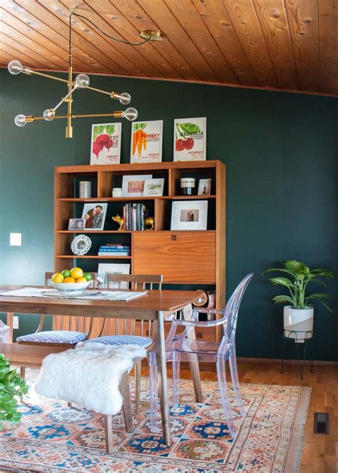 A Seattle Homes Dining Room Has A Great Green Accent Wall Green