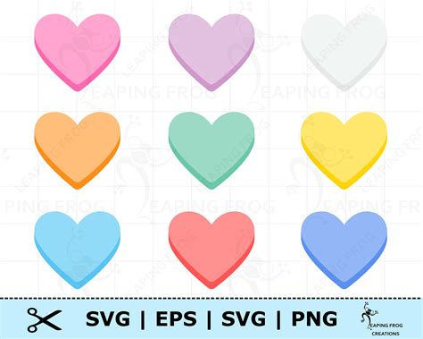 Blank Candy Hearts Svg Png Cricut Cut Files Silhouette Etsy Uk