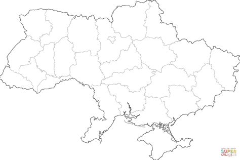 Розмальовка Мапа України Розмальовки для дітей друк онлайн