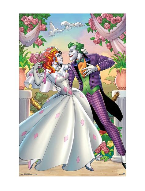 Dc Comics The Joker And Harley Quinn Wedding Poster Hot Topic