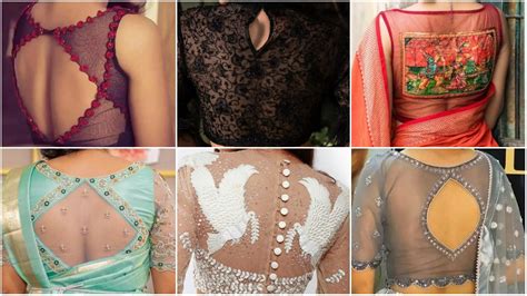 Latest Back Net Blouse Designs For Lehenga Saree 2023 K4 Fashion