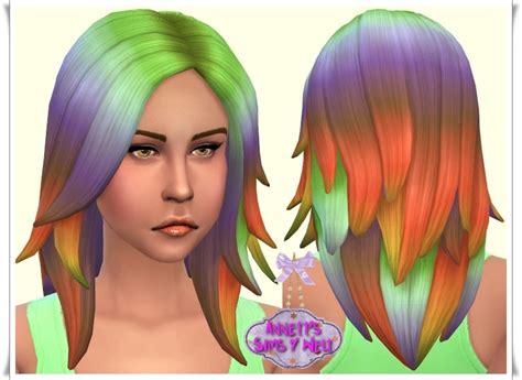 Sims 4 Rainbow Hair Cc