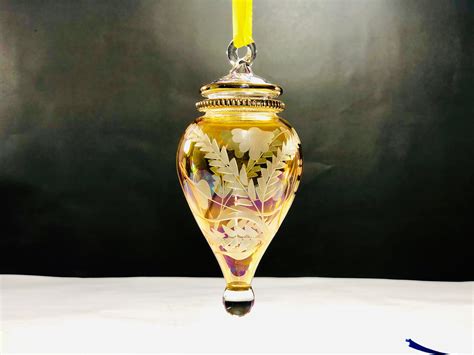 Egyptian Hand Blown Glass Ornament Decorative By 14 Kart Gold Etsy