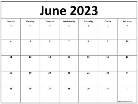 June 2023 Printable Calendar